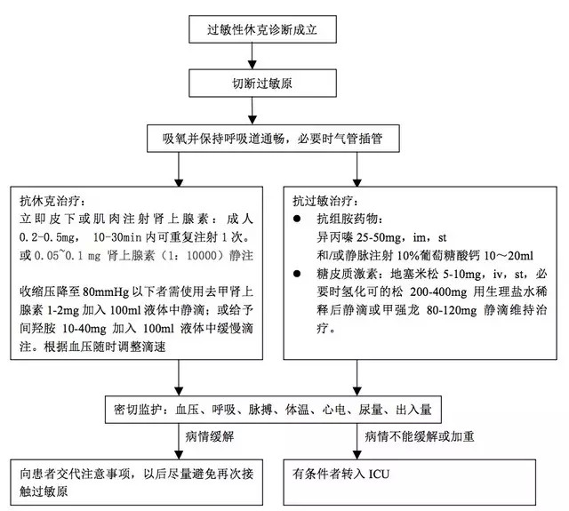 过敏性休克急救流程图,医护请收下!